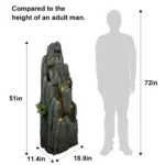 Outdoor Rockery Water Fountain with LED Lights