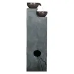 53.5in High Outdoor Indoor Water Fountain, 6-Tiered Poly-Resin Waterfall Fountain with LED Lights
